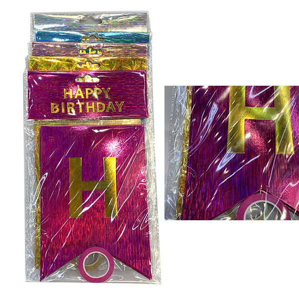 002748 Banner Happy Birthday in asortiment