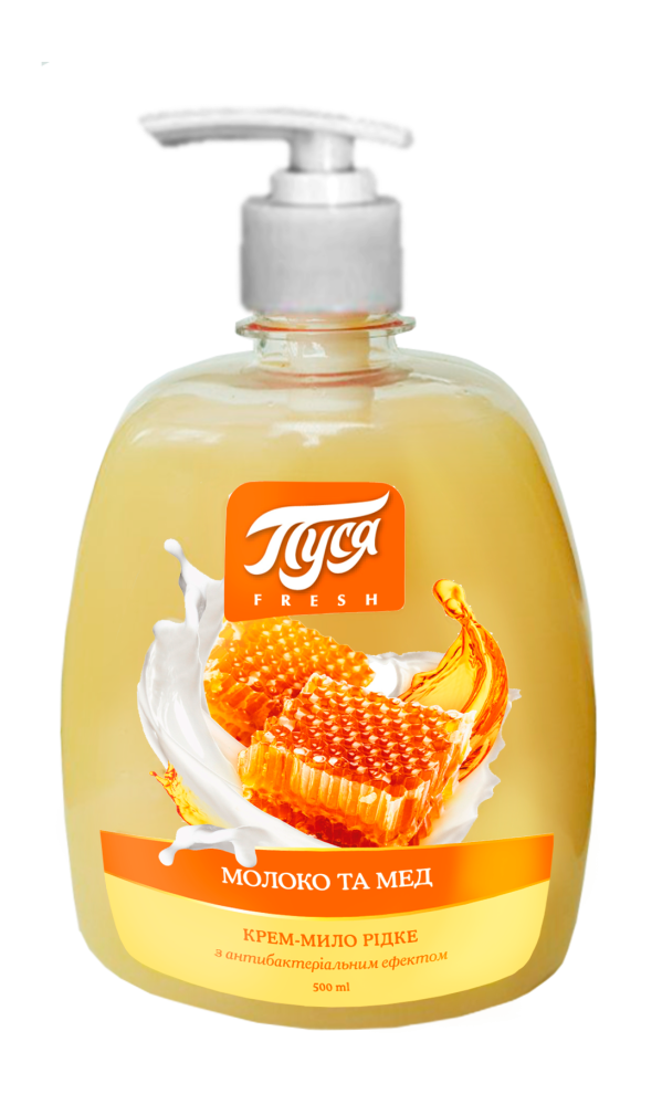 010604 Săpun lichid cremă "Pusea" Fresh 500 ml -Lapte și Miere
