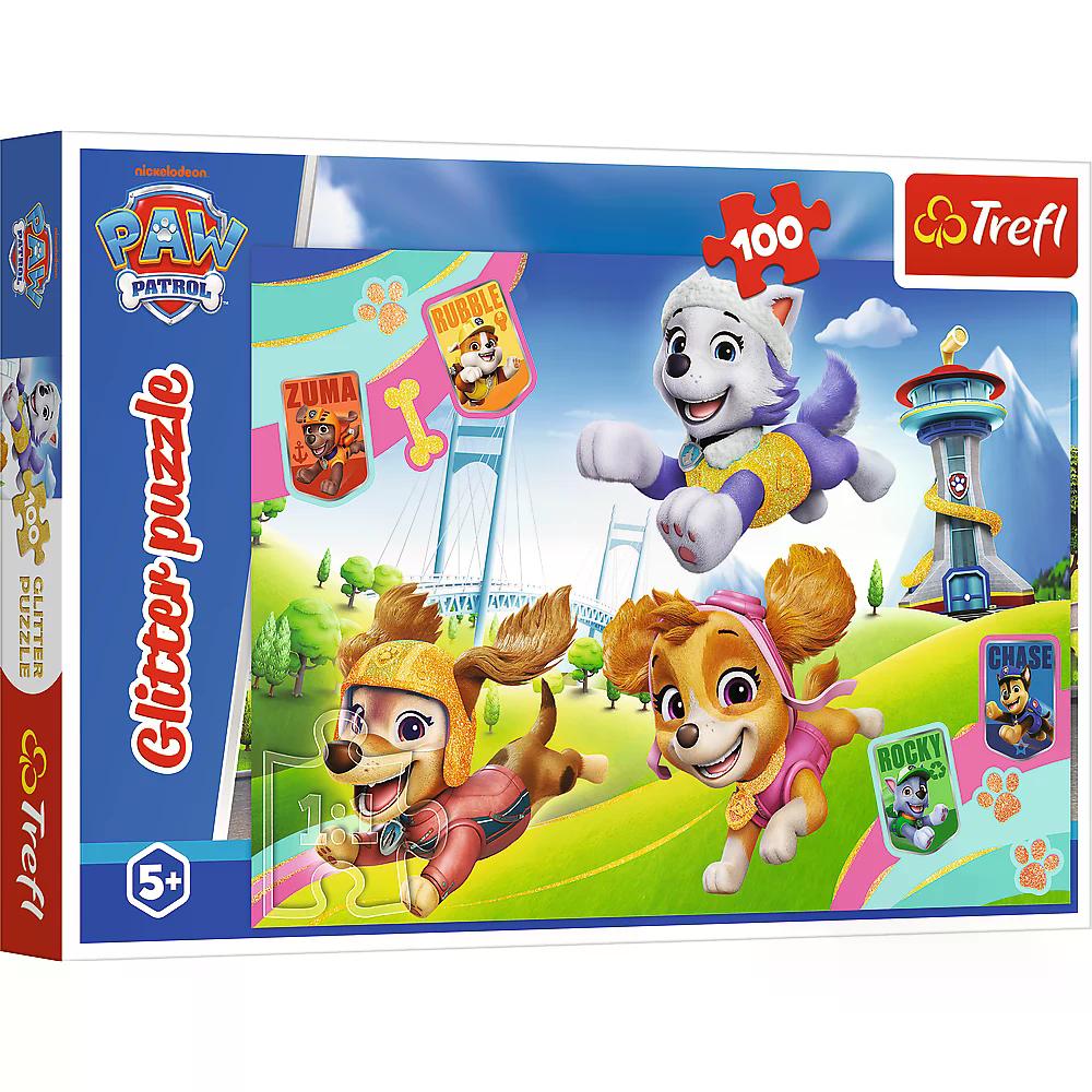 010926 Puzzle 100 cu Sclipici "Câini strălucitori"