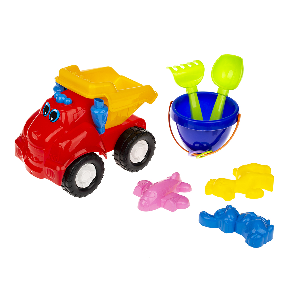 002214 Masina "Smile" cu accesorii pentru nisip (6pcs)