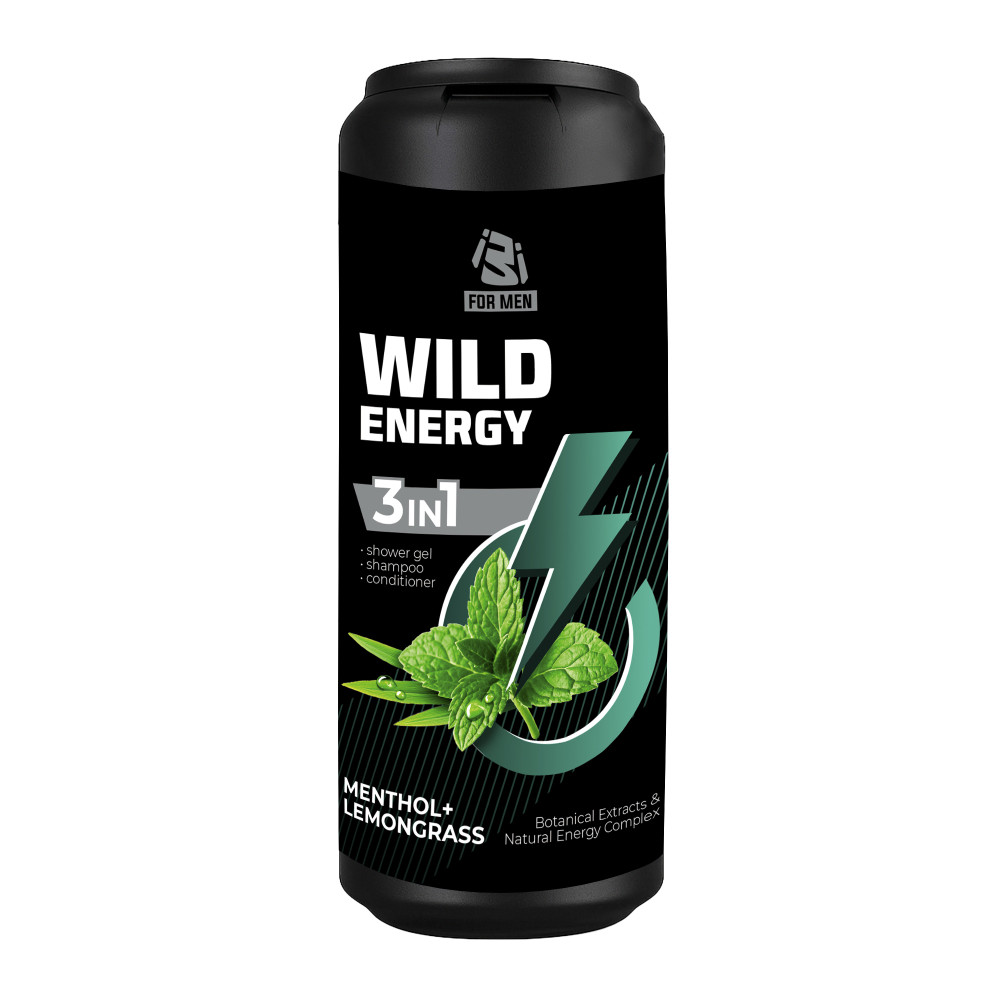 010580 Șampon + Gel de duș 3în1 pentru bărbați IZI WILD ENERGY 400 ml