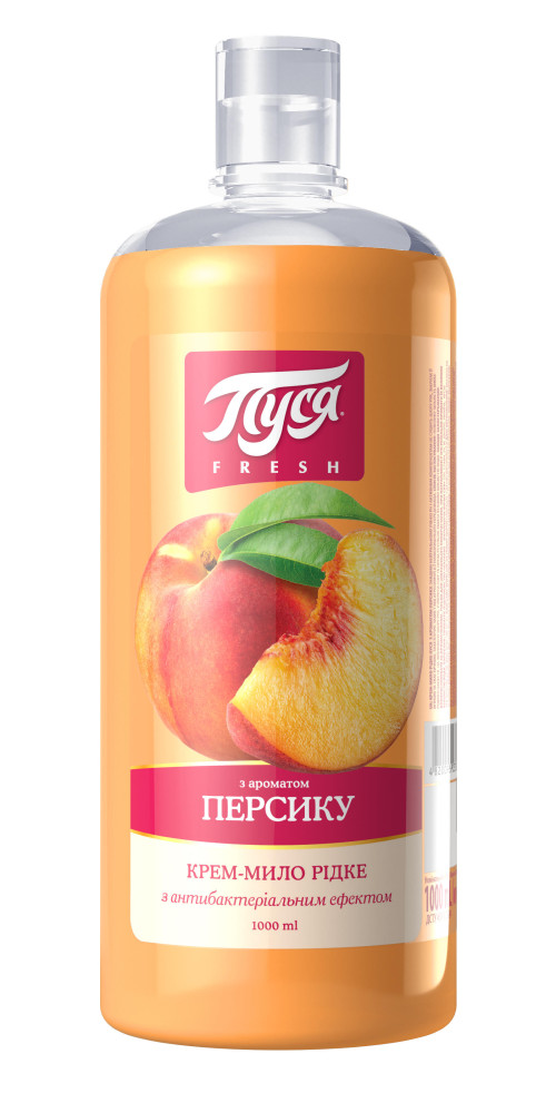 010614 Săpun lichid cremă  "Pusea" Fresh 1000 ml -Piersică