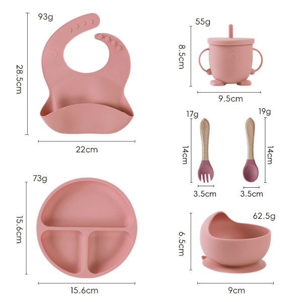 010837 Set vesela din silicon pentru copii 6pcs
