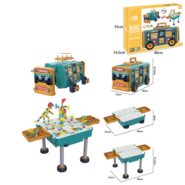 011141 Set masa cu constructor 260pcs