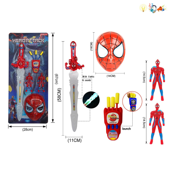 011796 Set super erou cu masca cu muzica si lumina